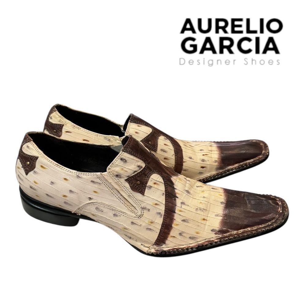 Fiesso by Aurelio Garcia Men's Square Toe Slip-on Leather Dress Shoes Loafers 7